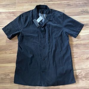 NWT Banana Republic black short sleeve shirt size Large Tall
